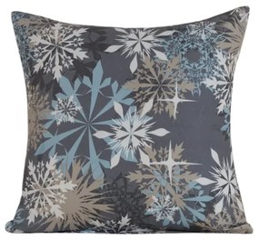 Obliečka na vankúš z mikrovlákna SNOWFLAKE 45x45 cm, modrosivý