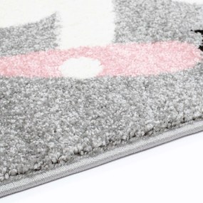 Dekorstudio Moderný koberec BUBBLE - Zajačik s dáždnikom Rozmer koberca: 140x200cm
