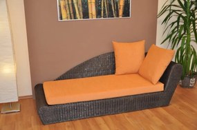 Ratanová odpočinková pohovka hnedá + polostre (6 farieb)