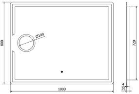 Mexen Onyx, LED kúpeľňové zrkadlo s podsvietením a kozmetickým zrkadielkom 100x80 cm, 6000K, ochrana proti zahmlievaniu, 9813-100-080-611-00
