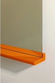 Nástenné zrkadlo s poličkou s dreveným rámom 50x75 cm Lun – noo.ma