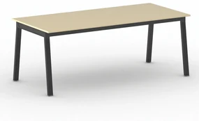 Kancelársky pracovný stôl PRIMO BASIC, čierna podnož, 2000 x 900 mm, breza