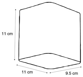 Moderná nástenná lampa čierna vrátane LED IP54 štvorcová - Evi