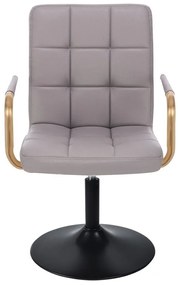 LuxuryForm DESIGN Stolička VERONA GOLD na čiernom tanieri - šedá