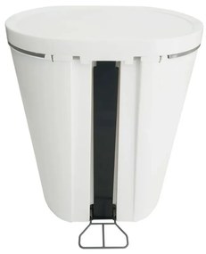 Denox Oval pedálový odpadkový kôš 8 l, plast, biely, 8 l