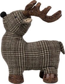 Šedo-hnedá dverná zarážka jeleň Deer - 25*21*26 cm