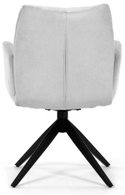 Autronic - Židle jídelní, bílá látka, otočný mechanismus 180°, černý kov - HC-993 WT2 AKCE