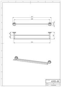 Novaservis - Dvojitý držiak uterákov 650 mm Metalia 11 chróm, 0125,0