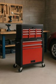 Pojazdná dielenská skriňa, 5 zásuviek, 615 x 330 x 1085 mm