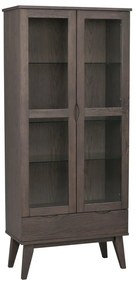 Hnedá vitrína v dekore duba 82x185 cm Filippa – Rowico