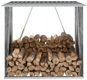 Záhradná kôlňa na drevo antracitová 163x83x154 cm galvanizovaná oceľ