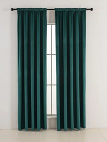 Zamatové zatemňovacie závesy Cesar petrolejové - 140 x 180 cm (2ks) - riasiaca stuha