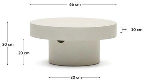 Betónový okrúhly záhradný odkladací stolík ø 66 cm Aiguablava – Kave Home