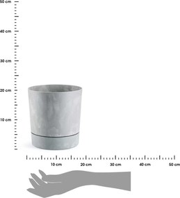 Květináč s podmiskou AZALEA 17,5 cm šedý beton