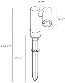 Lucide 27894/05/29 -LED Vonkajšia lampa TATUM LED/4,5W/230V IP65 39,5 cm antracit