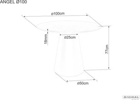 Kulatý jídelní stůl Angel 100 cm dub přírodní/černý