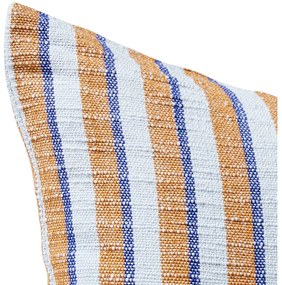 Modro-hnedý bavlnený vankúš Hübsch Rita, 50 x 50 cm