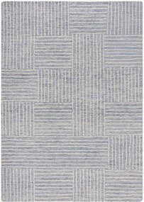 Ručne všívaný vlnený koberec's reliéfnou štruktúrou Abstract Check