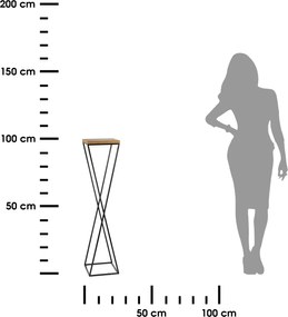 STOJAN NA KVETINÁČ LOFT6 100X24X24 CM ČIERNA/HNEDÁ