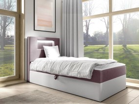 Kontinentálna jednolôžková posteľ Junior Ribezo 1, Strana: ľavá, Rozmer postele: 80x200, Dostupné poťahy: ekokoža Soft 017 (biela) + Fresh 09