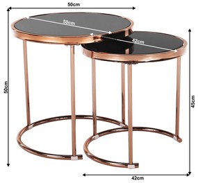 Konferenčný stolík Monet (ružové zlato + čierna). Vlastná spoľahlivá doprava až k Vám domov. 1029709