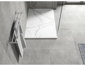 Mexen Hugo, obdĺžniková sprchová vanička SMC 100 x 80 cm, biely kameň, 42158010