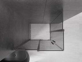 Mexen Velar L Duo, sprchový kút s posuvnými dverami 90 x 80 cm, 8mm šedé sklo, brúsený grafit, 871-080-090-02-43-66