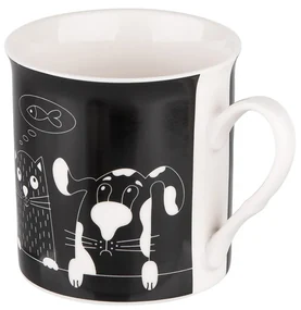 Altom Porcelánový hrnček Cool Friends, 250 ml, čierna