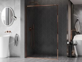 Mexen, Mexen Kioto-F L sprchová stena s rámom 105 x 202 cm, priehľadná 8 mm, ružové zlato - 800-105-174-60-00