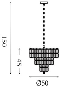 Searchlight 1375-5AB - Luster na reťazi EMPIRE 5xE14/60W/230V