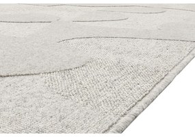 Svetlosivý vlnený koberec 133x190 cm Morphic Botanica – Agnella