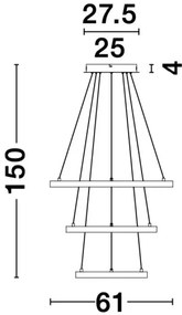 LED luster Leon 61 zlaté