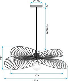Toolight Toolight, stropné svietidlo, 1xE27, APP1842-1CP, čierna, OSW-09320