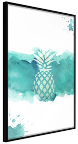 Artgeist Plagát - Pineapple in Watercolours [Poster] Veľkosť: 40x60, Verzia: Čierny rám s passe-partout