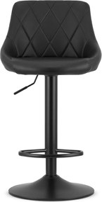 LEOBERT Otočná barová stolička – čierna, ekokoža