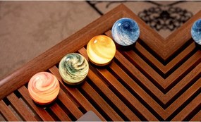 Tmavo prírodná svetelná dekorácia na USB ø 12 cm Galaxy Breeze – Gingko