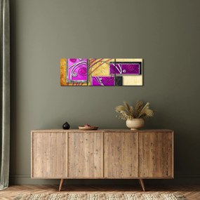 Obraz abstrakcie (s hodinami) (90x30 cm)