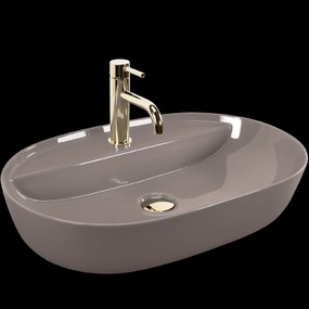 Keramické umývadlo na dosku REA AURA 61x41, beige lesk