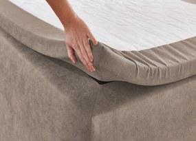 Posteľ Jeff 100x200 cm, svetlohnedá látka