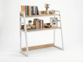 Polica na stôl VERTEX 90x95 cm, biela / dekor dub