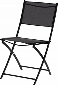 CH Skladací záhradný set nábytku s okrúhlym stolom - čierna