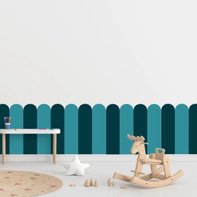 PIPPER. Textilná samolepiaca tapeta - Oblúk - Modrozelená farba Farba: Kombinácia, Veľkosť: 60 cm