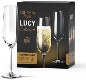 BOHEMIA PRESTIGE LUCY POHÁR NA ŠAMPANSKÉ 270ML SADA 6KS
