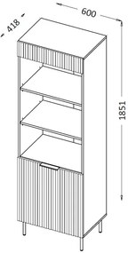 Cama Vysoký regál Almera 3 - béžová / orech