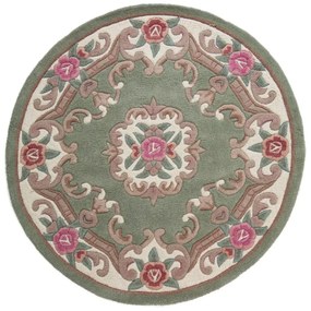 Zelený vlnený koberec Flair Rugs Aubusson, ⌀ 120 cm