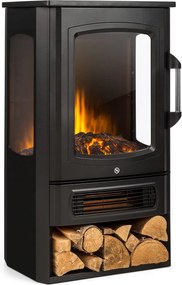 Klarstein Bormio Panorama, elektrický krb, 1000/2000 W, termostat, čierny