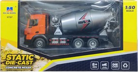 LEAN Toys Domiešavač betónu stavebné vozidlo kovový Huina oranžový 1:50