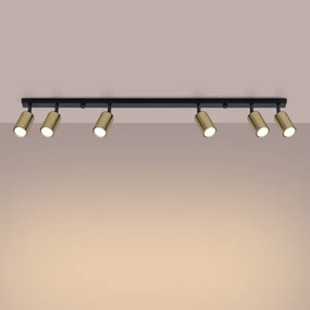 Sollux SL.1388 - Bodové svietidlo WINX 6xGU10/10W/230V čierna/zlatá