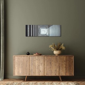 Obraz - Pohľad zvnútra budovy (s hodinami) (90x30 cm)