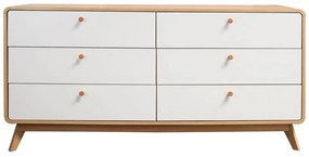 Nízka komoda v dekore duba v bielo-prírodnej farbe 150x74 cm Caitlin – Støraa